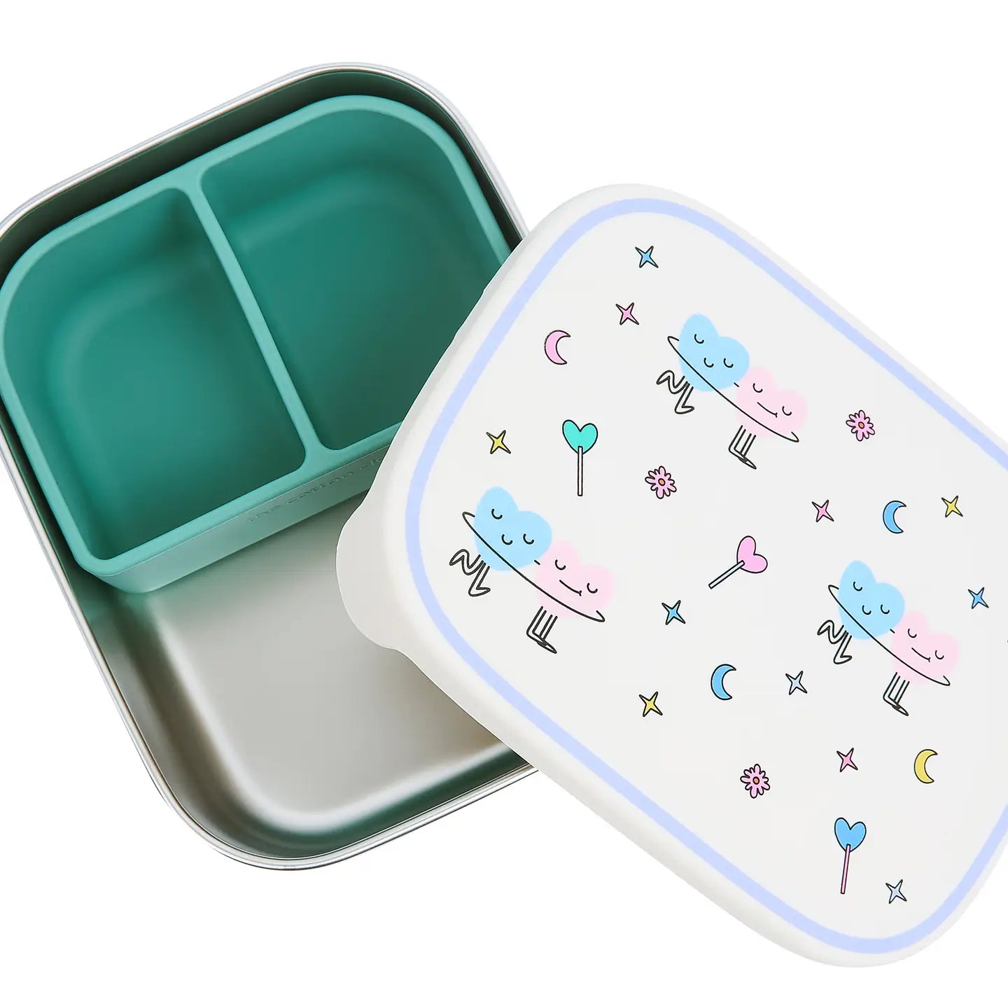 Lunchbox van roestvrij staal en siliconen Dancing hearts - The Cotton Cloud